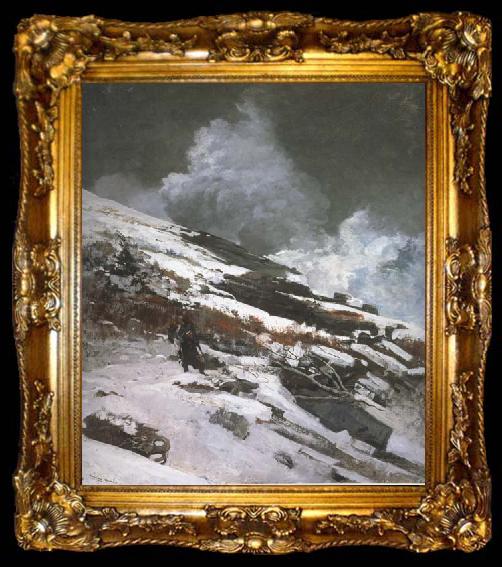 framed  Winslow Homer Winter Coast (mk44), ta009-2